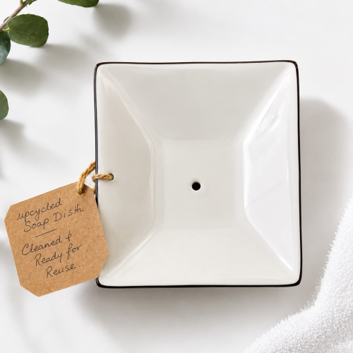 Up-Cycled Soap Dish - White