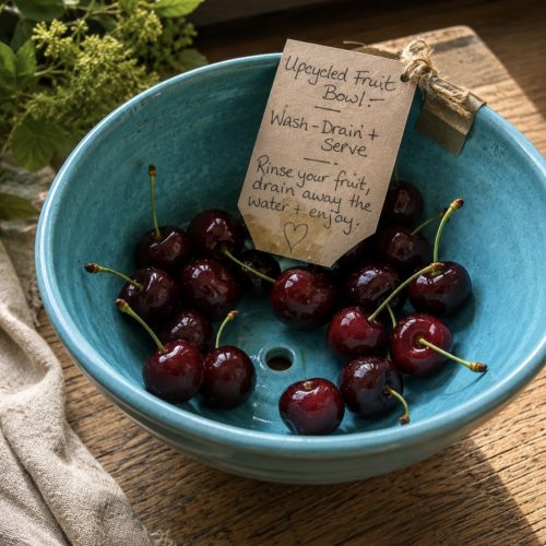 Up-Cycled fruit bowl - blue/green
