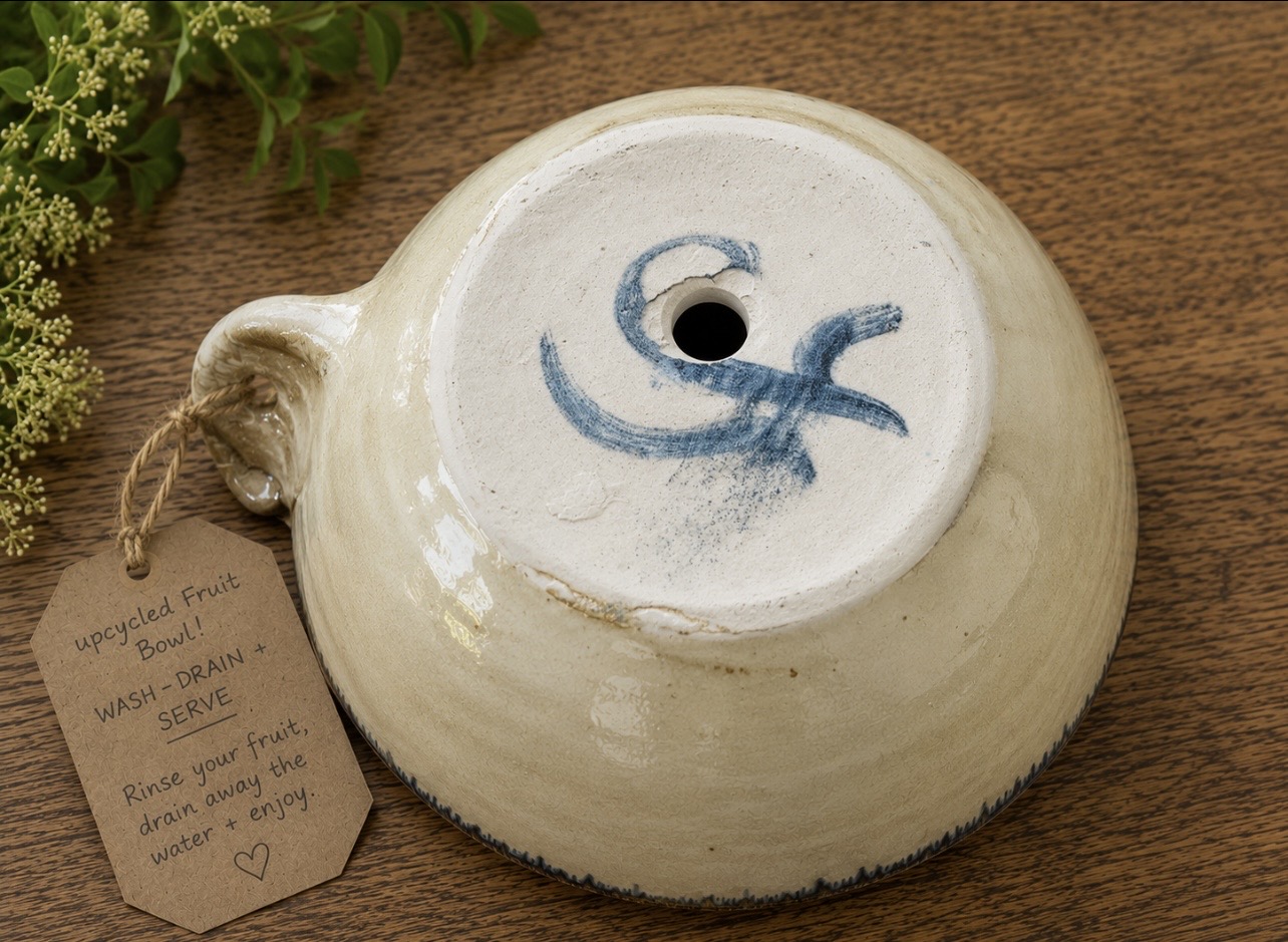 Up-Cycled fruit bowl - cream - Image 2